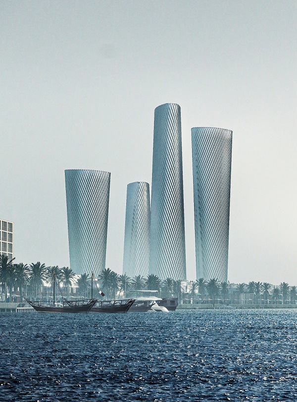 카타루 루사일 타워 PLOT3(맨 오른쪽), PLOT4(왼쪽에서 3번째). 사진=현대건설