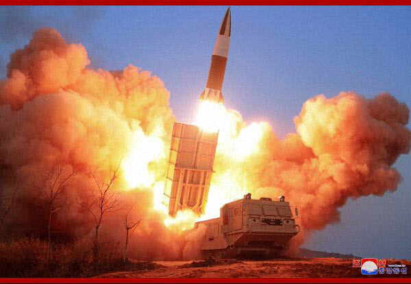 북한이 공개한 에이태킴스 미사일 발사 장면. 사진=조선중앙통신 캡처
