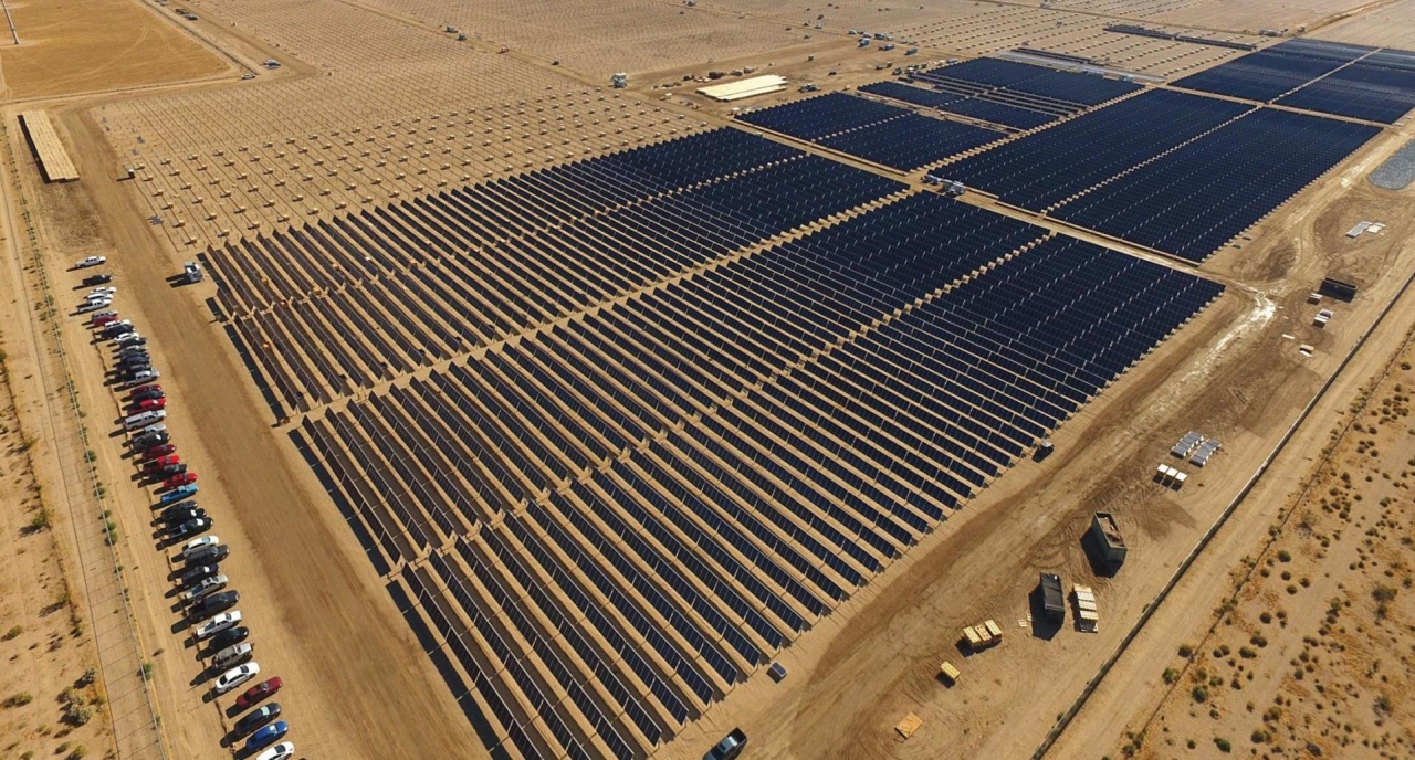 미국 캘리포니아 비컨 카운티 태양광 발전소. 사진=한화솔루션