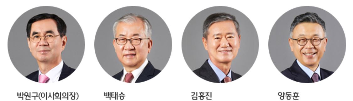 (좌측부터) 박원구·백태승·김홍진·양동훈 하나금융 사외이사. 사진=하나금융 제공