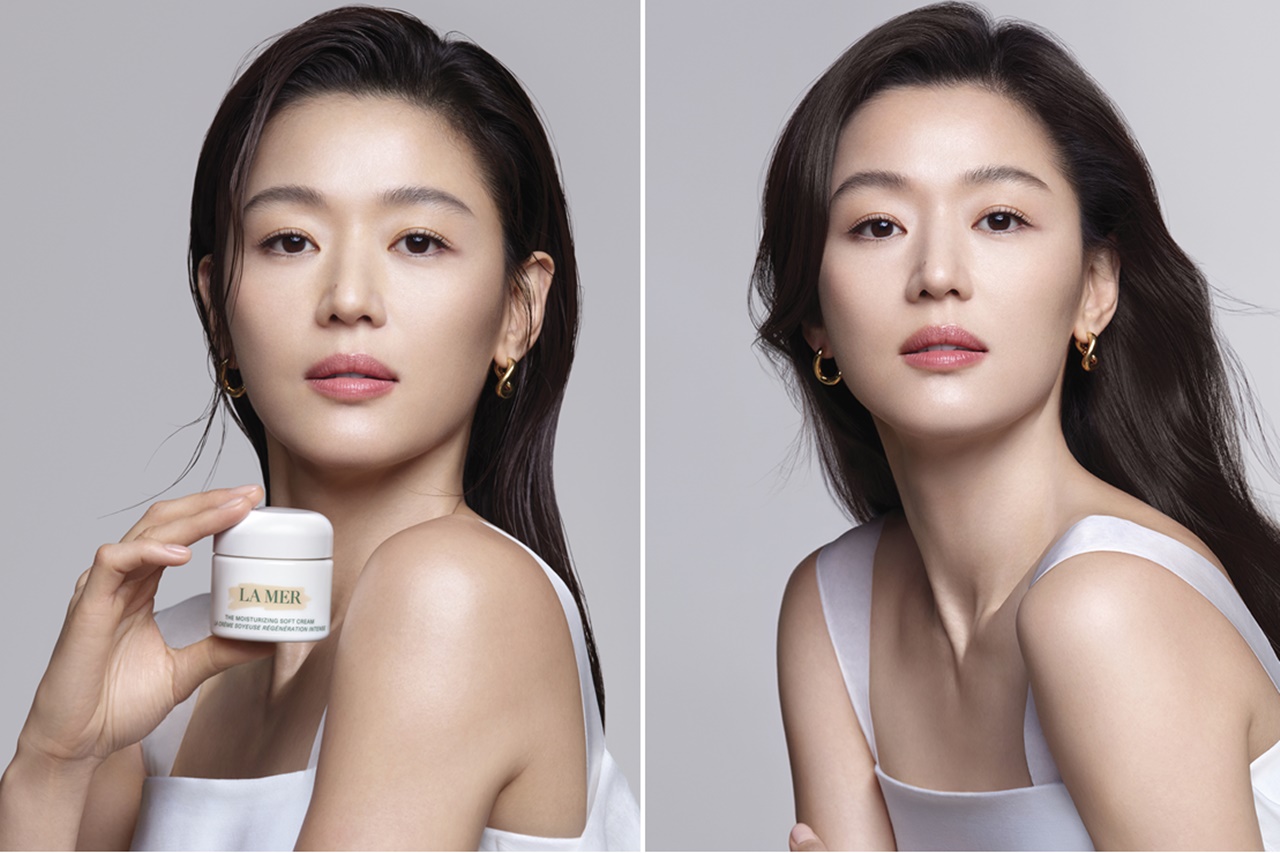 배우 전지현이 자신이 모델로 활동하고 있는 에스티 로더 그룹의 스킨케어 브랜드 ‘라 메르(La Mer)’와 함께 한 새로운 캠페인을 통해 나이 잊은 투명한 피부를 공개했다. 사진=라 메르